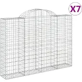 vidaXL Schanskorven 7 st gewelfd 200x30x140/160 cm ijzer