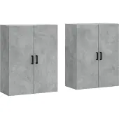 vidaXL Hangkasten 2 st 69,5x34x90 cm betongrijs
