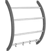 vidaXL Handdoekenrek met haken 56x16x72 cm aluminium zilverkleurig