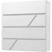 BRASQ Brievenbus Hangend Wit Deluxe - Wandbrievenbus met Slot en krantenvak - Incl. Montagemateriaal & 2 Sleutels - Postbus - brievenbus - RVS