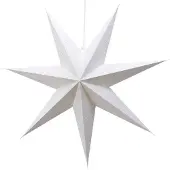 Lumineo glitter kerstster lampion wit met E14 fitting 60 cm - Kerststerren
