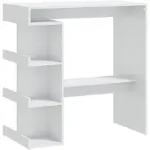 vidaXL Bartafel met opbergrek 100x50x101,5 cm hoogglans wit