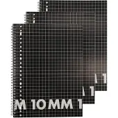 HEMA Collegebloks A4 Geruit 10 Mm - 3 Stuks (zwart)
