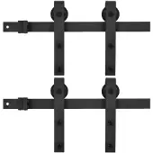 vidaXL Hardwaresets voor schuifdeuren 2 st 183 cm staal zwart