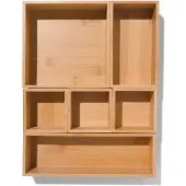 HEMA Lade organizer 32,5x25x5,5 6-delig bamboe (bruin)