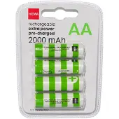 HEMA Oplaadbare AA Batterijen 2000mAh - 4 Stuks