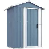 vidaXL Tuinschuur 126x97,5x177 cm gegalvaniseerd staal grijs