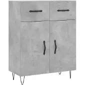 vidaXL Dressoir 69,5x34x90 cm bewerkt hout betongrijs