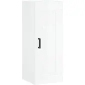 vidaXL Wandkast 34,5x34x90 cm bewerkt hout hoogglans wit