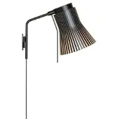 Secto Design Petite 4630 Muurlamp Black laminate | Plug On|Off switch