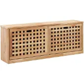 vidaXL Schoenenopbergbank 94x20x38 cm massief walnotenhout