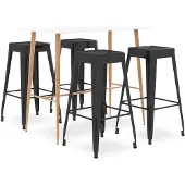 vidaXL 5-delige Barset wit en zwart
