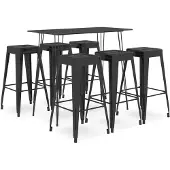 vidaXL 7-delige Barset zwart