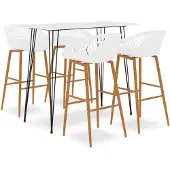 vidaXL 5-delige Barset wit