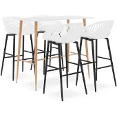 vidaXL 5-delige Barset wit