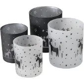 Boltze Theelichthouder rendier Benny , set van 4 stuks .