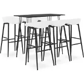vidaXL 7-delige Barset zwart en wit