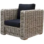 AVH-Collectie Nissah lounge tuinstoel naturel rotan - olefin black - urecel foam