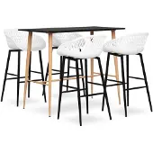 vidaXL 5-delige Barset zwart en wit