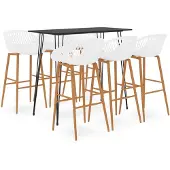 vidaXL 7-delige Barset zwart en wit