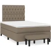 vidaXL Boxspring met matras stof taupe 120x200 cm