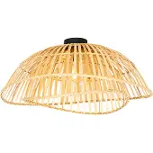 QAZQA Oosterse plafondlamp zwart met naturel bamboe 62 cm - Pua