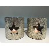 Home Society Glass Hurricane Star S twee stuks