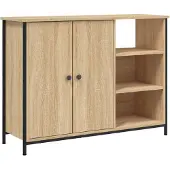 vidaXL Dressoir 100x33x75 cm bewerkt hout sonoma eikenkleurig