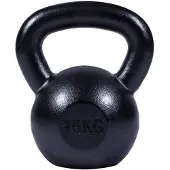 Gorilla Sports Kettlebell 16 kg gietijzer zwart