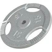 Gorilla Sports Halterschijf 15 kg gripper gietijzer zilver 30 mm