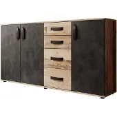 Meubella | Dressoir eiken grijs 160x32x83