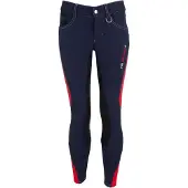 Br Rijbroek Mika kinderen microfiber zitvlak met siliconen kniestukken 140 Navy