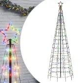 vidaXL LED-kerstboom met spikes 570 LEDs kleurrijk 300 cm