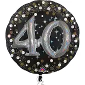 Amscan Folieballon sparkling 3D 40 (81cm) (zwart, goud, zilver)