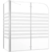 vidaXL Badwand gestreept 120x68x130 cm gehard glas