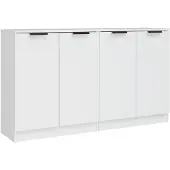 vidaXL Dressoirs 2 st 60x30x70 cm bewerkt hout wit