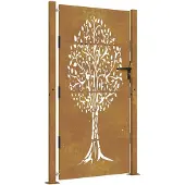 vidaXL Poort 100x175 cm boomontwerp cortenstaal