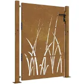 vidaXL Poort 100x150 cm grasontwerp cortenstaal