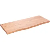 vidaXL Tafelblad 100x40x(2-4)cm behandeld massief eikenhout lichtbruin