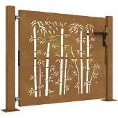 vidaXL Poort 100x75 cm bamboe-ontwerp cortenstaal