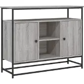 vidaXL Dressoir 100x35x80 cm bewerkt hout grijs sonoma