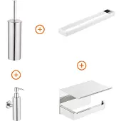Guido Gusto Toilet accessoires set Chroom exclusief met beugel en zeepdispenser