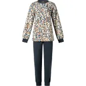 Lunatex dames huispak fleece - maat L - Panter dots - marine