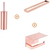 Guido Gusto Toilet accessoires set Mat rose goud exclusief met beugel