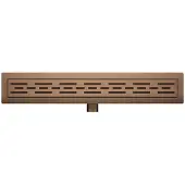 Wiesbaden Douchegoot met flens 90x7 cm 6.7 cm diep geborsteld brons koper