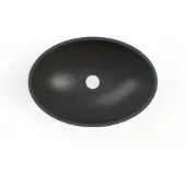 Boss & Wessing Waskom BWS Prince Cast Marble 49x34 cm Ovaal Mat Zwart