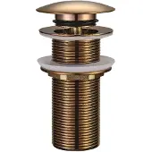 Wiesbaden UniMatch clickwaste afvoerplug verlengd 5/4" geborsteld brons koper