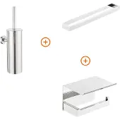Guido Gusto Toilet accessoires set Chroom design met beugel