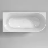 Sanilux Half vrijstaand hoekbad moon links 180x80x60 glans wit