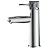 Sanilux Wastafelmengkraan mia opbouw met geribbeld knop chroom